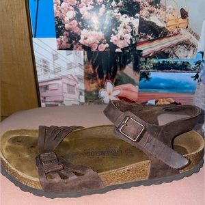 Brown Leather Birkenstock Sandals